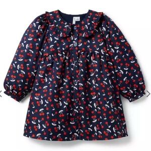 Janie and Jack Cherry Collared Dress - Size 6-12M Merchant Marine Cherry Trendy